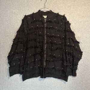 Vintage JA‎ Resorts Full Zip Black Studded Jacket Size Large